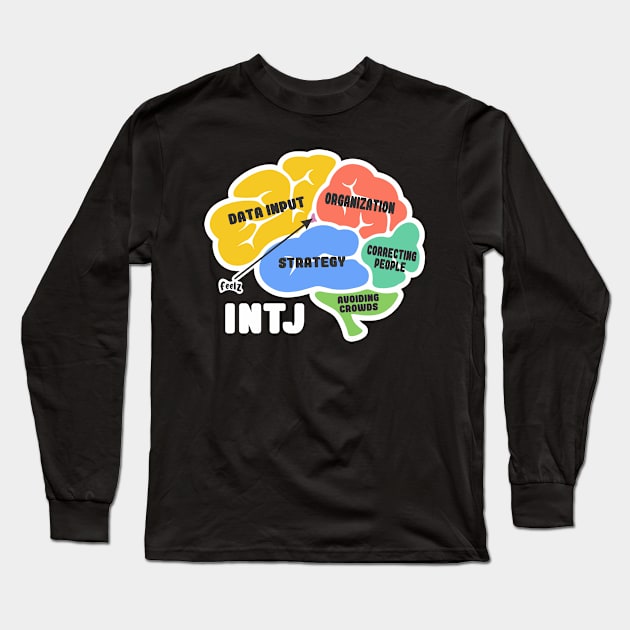 INTJ personality type brain sectors funny introvert anti-social Long Sleeve T-Shirt by BigMRanch